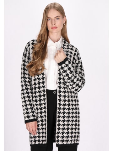 DreiMaster Damen Cardigan in Schwarz Wollweiss