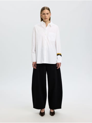 SELECTED FEMME Oversized Langarmhemd mit Brusttasche in Bright White