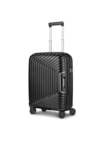 Redolz Essentials 01 4 Rollen Kabinentrolley 53 cm mit Dehnfalte black metallic