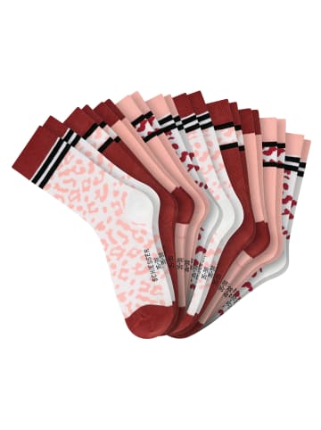 Schiesser Socken 10er Pack in Rot/Rosa/Weiß