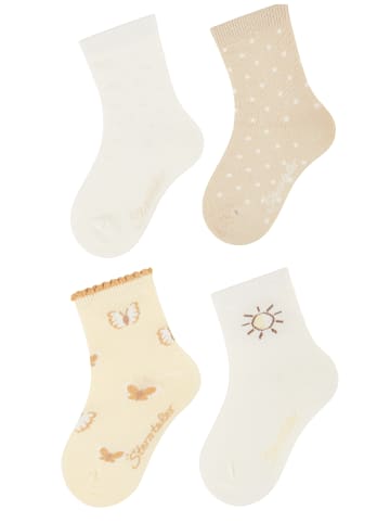 Sterntaler Socken 4er-Pack Struktur in ecru