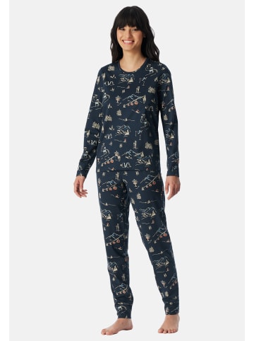 Schiesser Schlafanzug Comfort Cotton in Dunkelblau