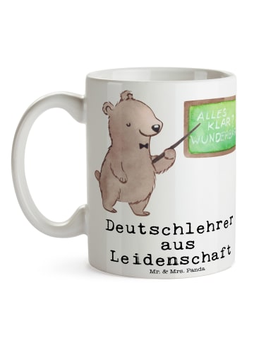 Mr. & Mrs. Panda Porzellantasse Deutschlehrer Leidenschaft mit S... in Weiß