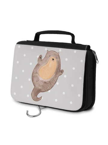 Mr. & Mrs. Panda kosmetiktäschchen Otter Umarmen ohne Spruch in Grau Pastell
