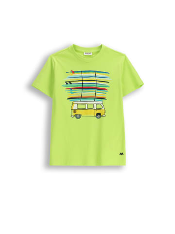 MOKIDA Baumwoll-T-Shirt mit kurzen Ärmeln in limonengrün