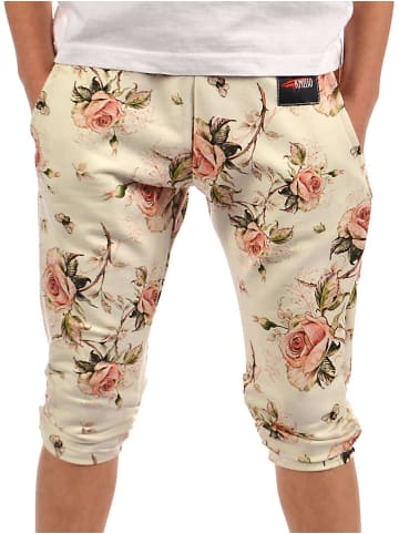 Kmisso Capri Hose in Creme-Blumen