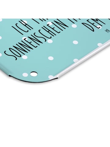 Mr. & Mrs. Panda Wandbild Stinktier  mit Spruch in Türkis Pastell