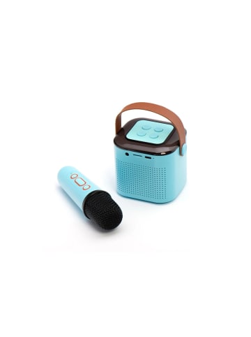 COFI 1453 Y1 Bluetooth Lautsprecher LED Karaoke Anlage mit Mikrofon 6W in Blau