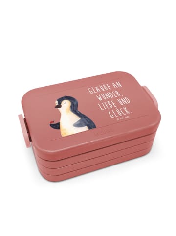 Mr. & Mrs. Panda Lunchbox Pinguin Marienkäfer Motiv mit Spruch in Rot Pastell