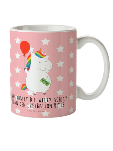 Mr. & Mrs. Panda Kindertasse Einhorn Luftballon mit Spruch in Rot Pastell