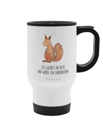 Mr. & Mrs. Panda thermosbecher Einhorn Glauben mit Spruch in Weiß