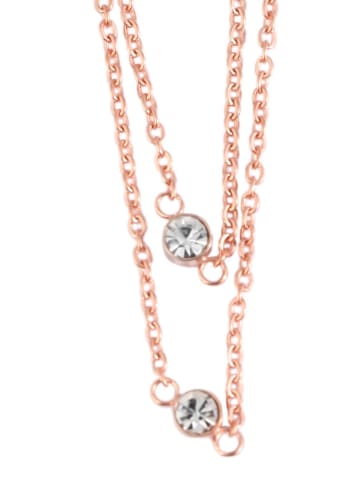 Adeliás Damen Halskette aus Edelstahl mit Strass Steinchen 43+5 in gold