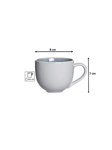 Ritzenhoff & Breker 6er Set Kaffeetassen Skagen Stone 220 ml in grau
