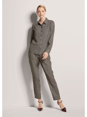 MADELEINE Elegante Hemdbluse mit Kragen und Knopfleiste in schwarz / caramel