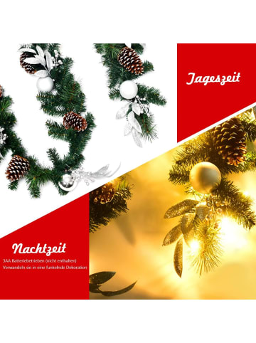 COSTWAY Weihnachtsgirlande LED in Grün