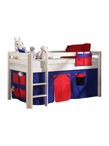 58 aufm Kessel KINDERBETT Karolina 210x114x106 Massivholz Weiß Textilset Domino