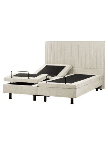 Beliani Doppelbett CASTELLAN in Beige/Schwarz - (W) 160 x (H) 120 x (L) 216 cm