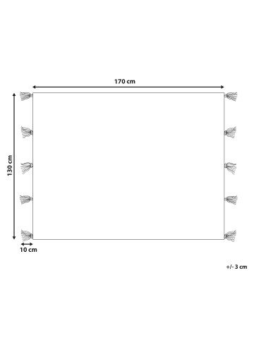 Beliani Kuscheldecke YARSELI in Beige/Weiß/Schwarz - (W) 130 x (H) 1 x (L) 170 cm