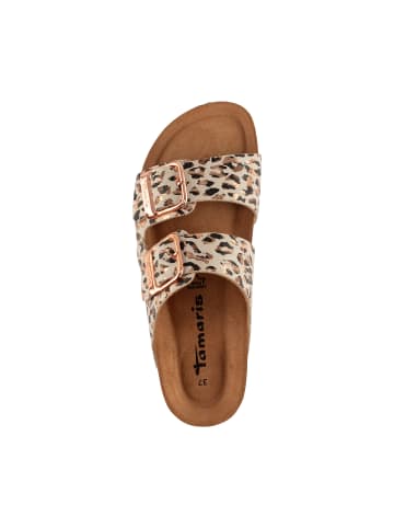 Tamaris Leder-Pantoletten Beige