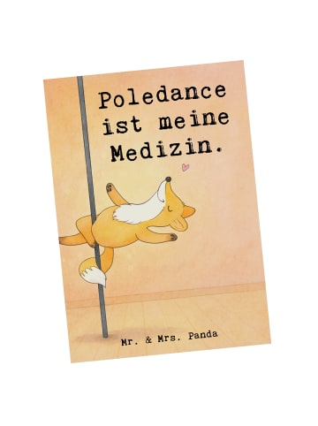 Mr. & Mrs. Panda Ansichtskarte Fuchs PoledanZeichen Design mit Spruch in Weiß
