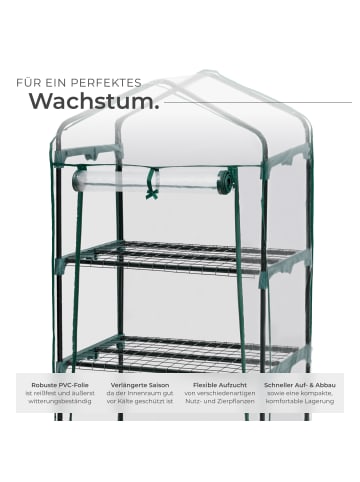 tectake Mobiles Foliengewächshaus mit 3 Ablagen 69x49x133cm