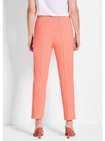 GOLDNER Kurzgröße:  Orange Hose LOUISA mit Biesen in pfirsich
