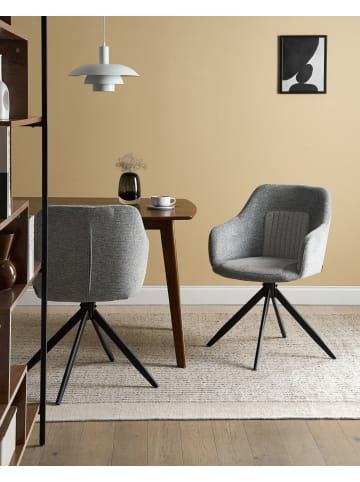 Beliani 2er-Set Esszimmerstuhl LIKELY in Grau/Schwarz