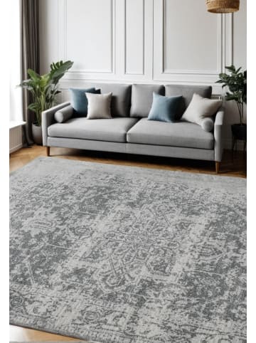 KADIMA DESIGN Teppich Vintage-Perser, Klassisches Muster, Used-Look, Wohnbereich in Silbergrau