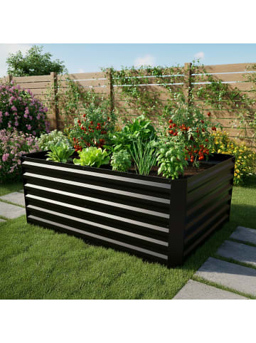 relaxdays Hochbeet in Schwarz - (B)120 x (H)60 x (T)60 cm