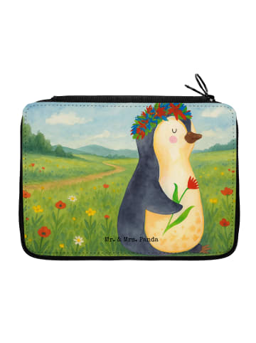 Mr. & Mrs. Panda Federmappe Pinguin Blumen Design ohne Spruch in Weiß