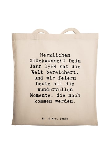 Mr. & Mrs. Panda Tragetasche Spruch 1984 Geburtstag mit Spruch in Weiß