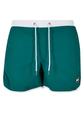 Urban Classics Badeshorts in white/green