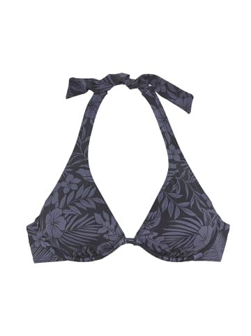 Venice Beach Bügel-Bikini-Top in schwarz bedruckt