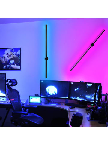 ZMH Wandleuchte LED in schwarz RGB L 100CM Schwenkbar lange Ganglampe