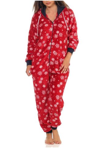 NORMANN Jumpsuit Overall Kapuze wterlichen Design - 51281 in rot