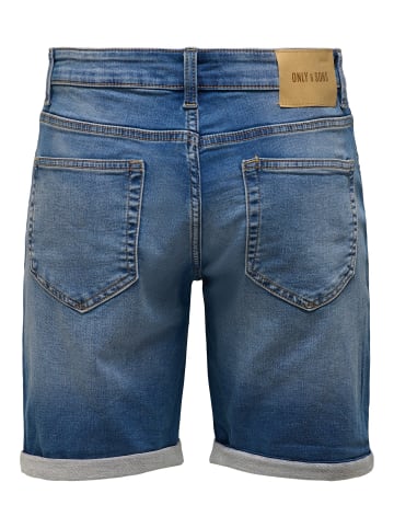 ONLY & SONS Jeans-Shorts in Medium Blue Denim