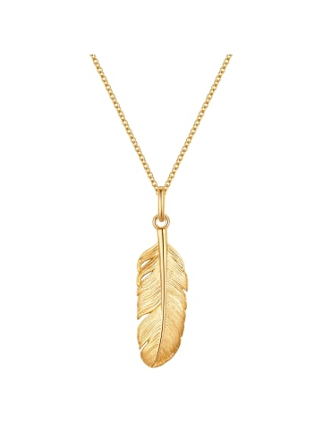 Glanzstücke München Kette Feder aus Sterling Silber in gelbgold