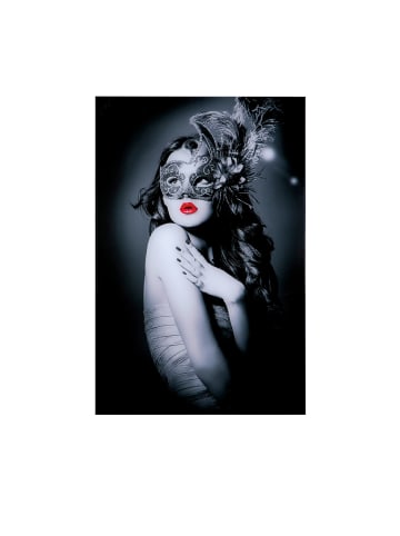 GILDE Acryl Bild "Maskenbild" in Grau/ Schwarz - H. 90 cm - B. 60 cm