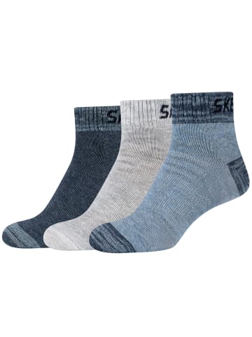 Skechers Skechers 3PPK Boys Mesh Ventilation Quarter Socks in Mehrfarbig