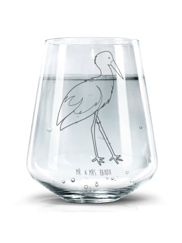 Mr. & Mrs. Panda Trinkglas Storch ohne Spruch in Transparent