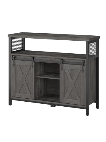 VASAGLE Sideboard Daxton in Grau-Schwarz - (B)33 x (H)80 x (T)100 cm