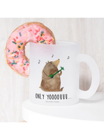 Mr. & Mrs. Panda Teeglas Bär Gitarre mit Spruch in Transparent