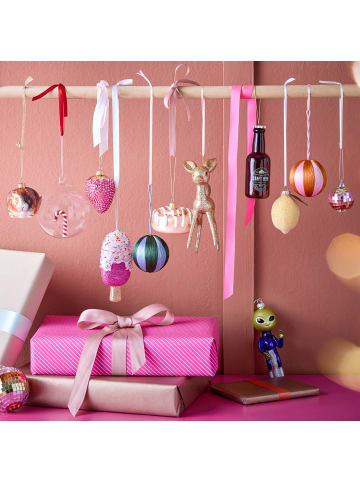 Butlers Weihnachtskugel HANG ON Fäden 6er-Set in Blau