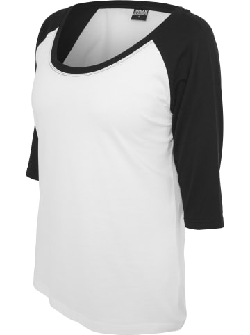 Urban Classics Urban Classics Damen Ladies 3/4 Contrast Raglan Tee in wht/blk
