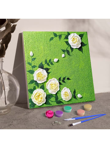 ARTNANAS Exlusive 3D-Strukturmalerei Set -Weiße Rosen