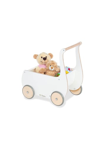 Pinolino Mette Puppenwagen - Lauflernhilfe mit Bremssystem & gummierten Rädern in Weiß