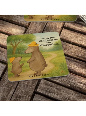 Mr. & Mrs. Panda Tischuntersetzer Bären mit Hut Design mit Spruch in Weiß