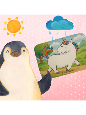 Mr. & Mrs. Panda Badteppich Einhorn Stolzieren Design ohne Spruch in Weiß