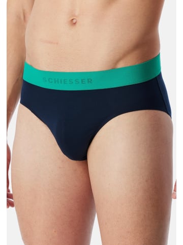 Schiesser Rio Slip / Unterhose 95/5 Cotton in Blau / türkis
