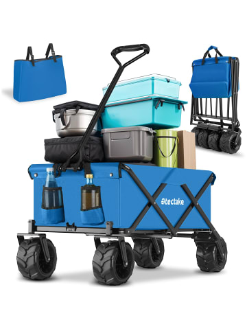 tectake Faltbarer Handwagen mit breiten Reifen Belastbarkeit 80kg